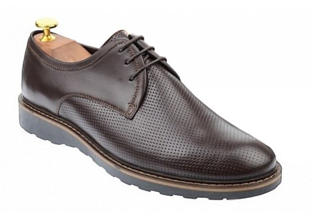Pantofi barbati casual din piele naturala Maro inchis Marimea 41